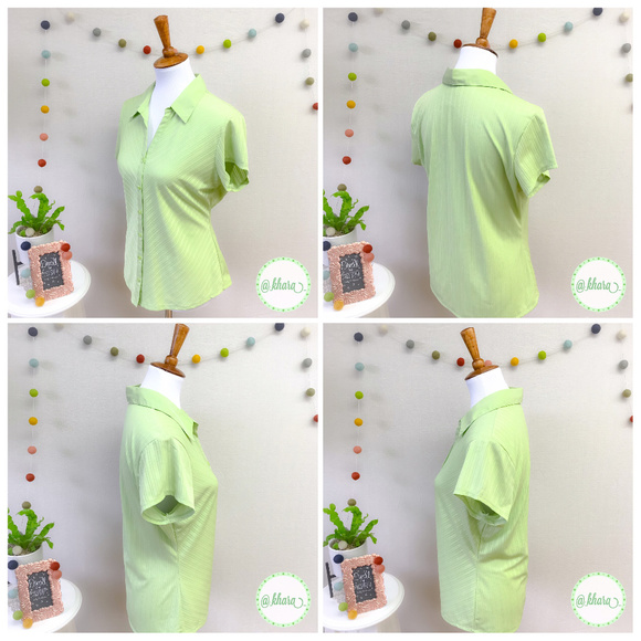 Style & Co. Avocado/Lime Striped Cap Sleeve - Picture 4 of 8